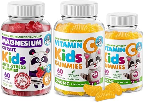 DR. MORITZ Complete Wellness Duo - Gomitas de magnesio para niños (60 unidades) - Sin azúcar con vitamina C (60 unidades, 2 unidades)
