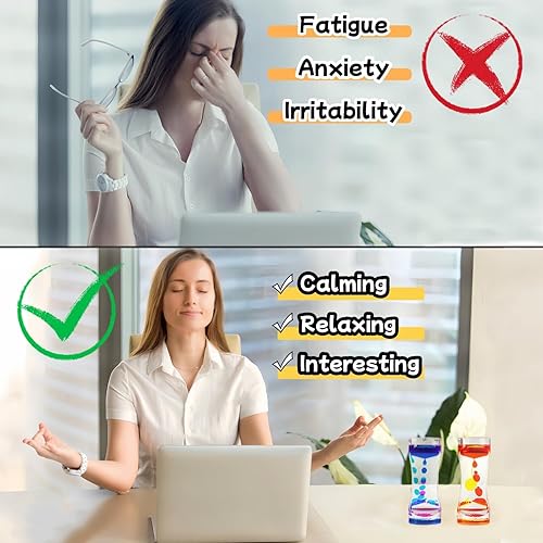 Miniatura 4 de Oneshow Temporizador de movimiento líquido, reloj de arena de aceite colorido líquido, juguetes sensoriales para actividad, alivio del estrés