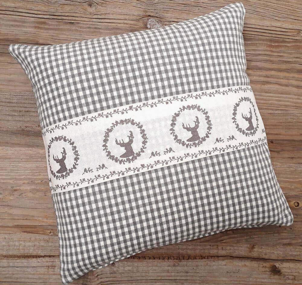 Federa per cuscino rustica, 40 x 40 cm, motivo scozzese a
