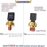 Vista 4 de 5149062AA Sensor de presión de aceite para Dodge, Jeep, Chrysler, Ram, Cherokee, Unidad de envío de aceite, Interruptor emisor del sensor de presión