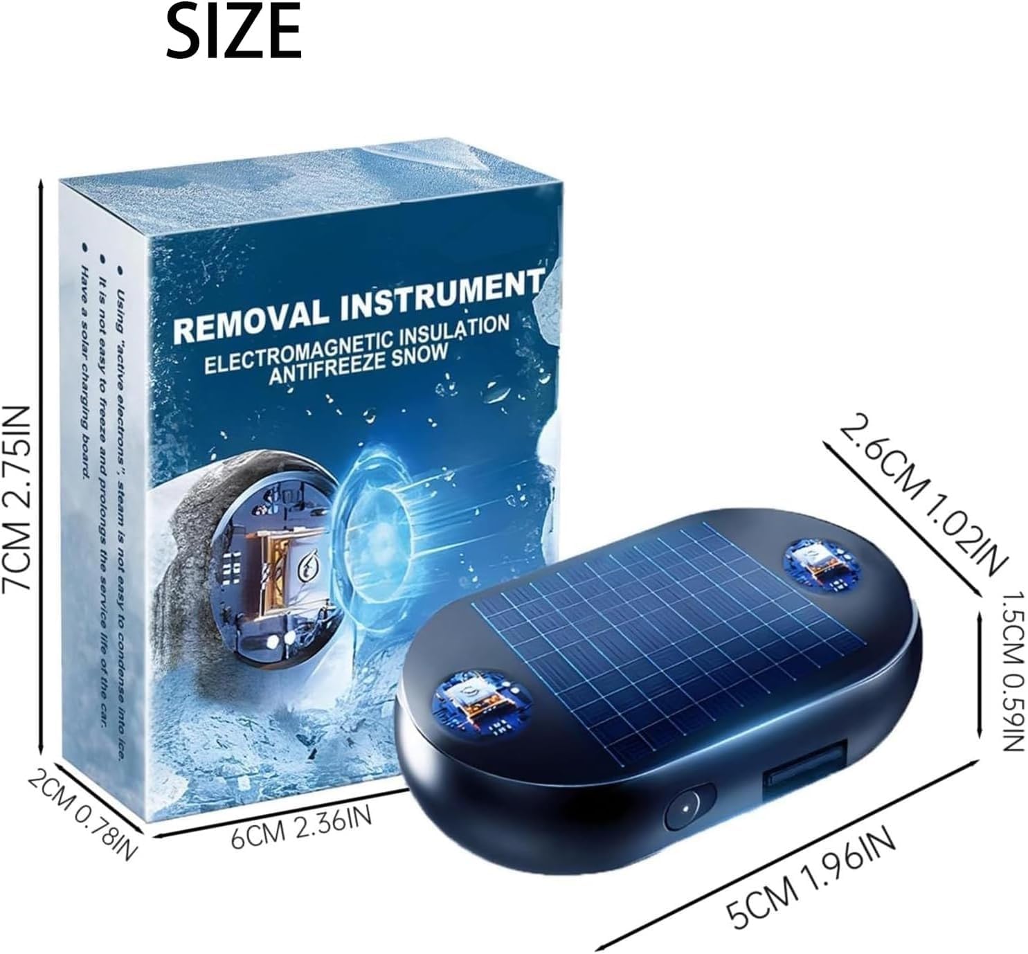 Dispositivo antigelo e rimozione neve a onde elettromagnetiche, dispositivo antigelo senza fili per la rimozione della neve dall'auto, veloce ed efficiente (2 pezzi)