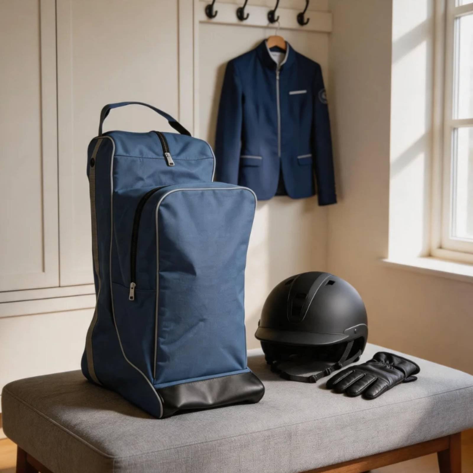 Borsa Porta Stivali e Casco Portatile Attrezzatura Sportiva Manico da Trasporto per Cavalieri, Viaggio, Maneggio