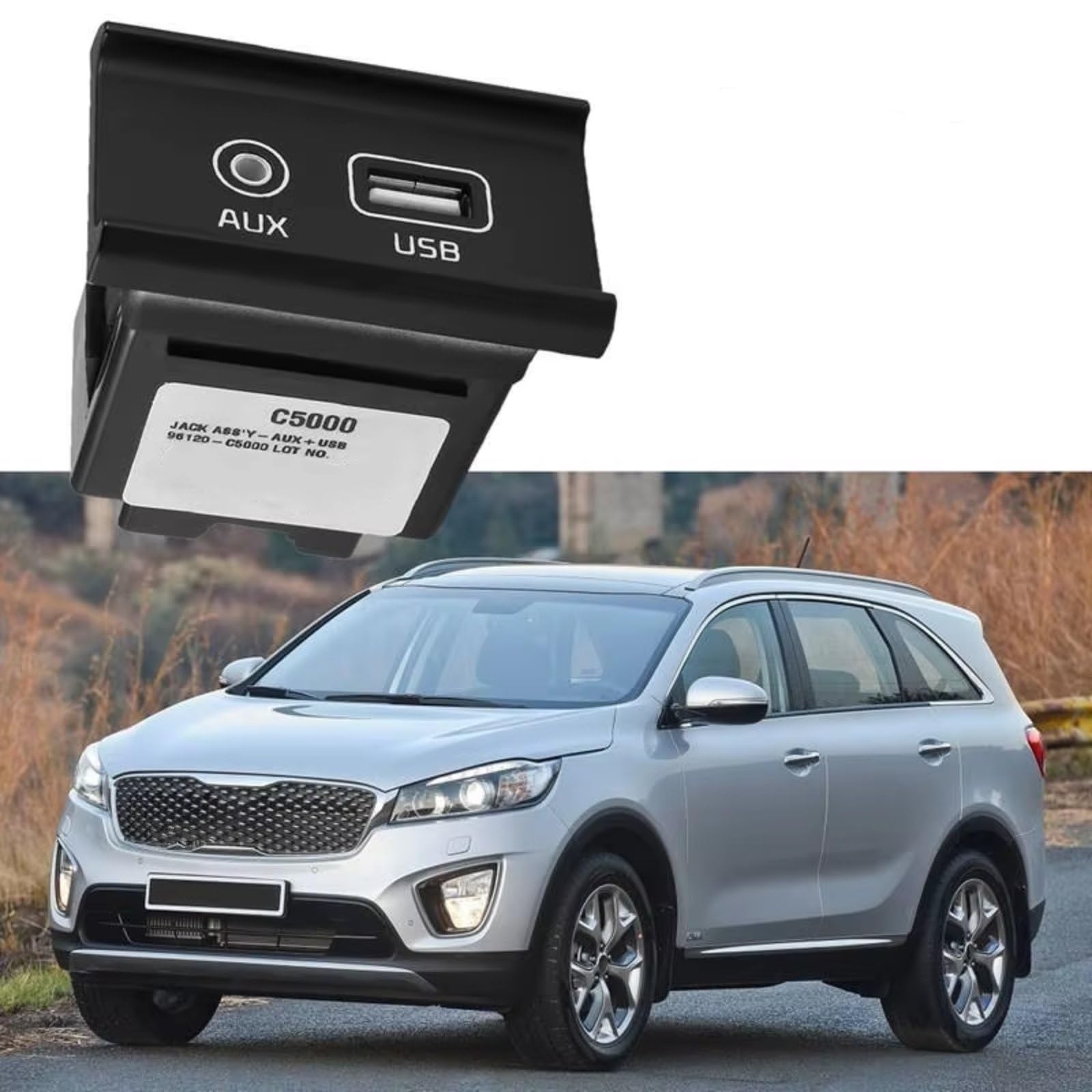Compatibile Con Kia Per Sorento UM 2.2T 2WD 2.4L 2WD Sport 5 Seats 2014 2015 Auto AUX USB Reader Assy Parti Di Ricambio 96120C5000 USB AUX Presa adattatore
