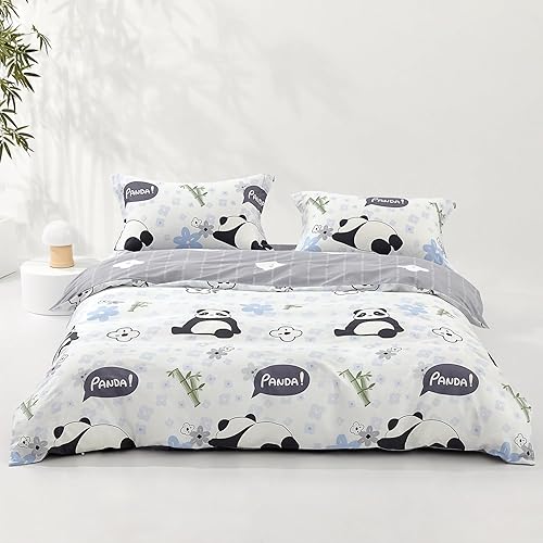 Miniatura 18 de SAPHREAS Juego de funda de edredón, 100% algodón extrasuave, tamaño individual, lavanda, 2 piezas, 1 funda de edredón de 68 x 90 pulgadas con Crema