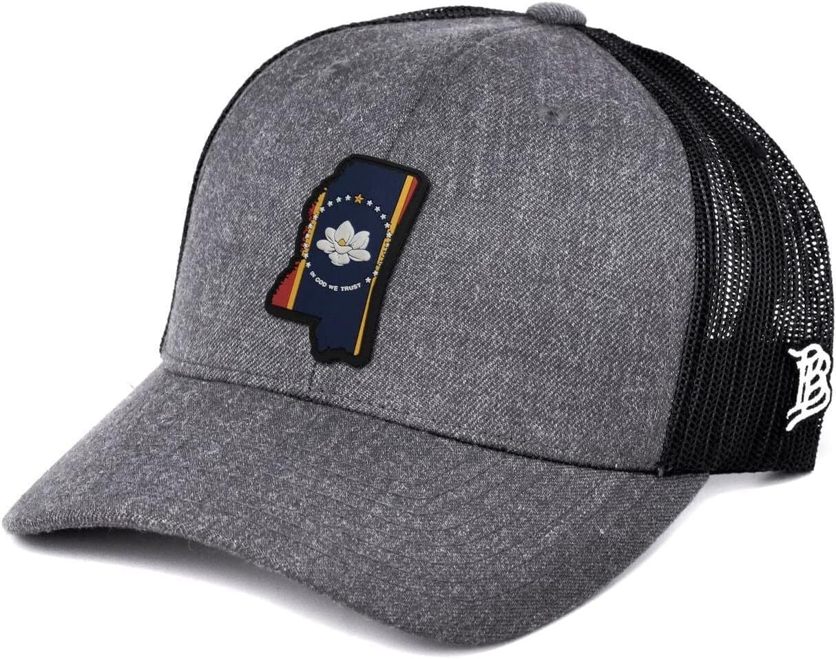 Branded Bills Mississippi 20 PVC Curved Trucker, Lightweight, Comfortable Baseball Cap