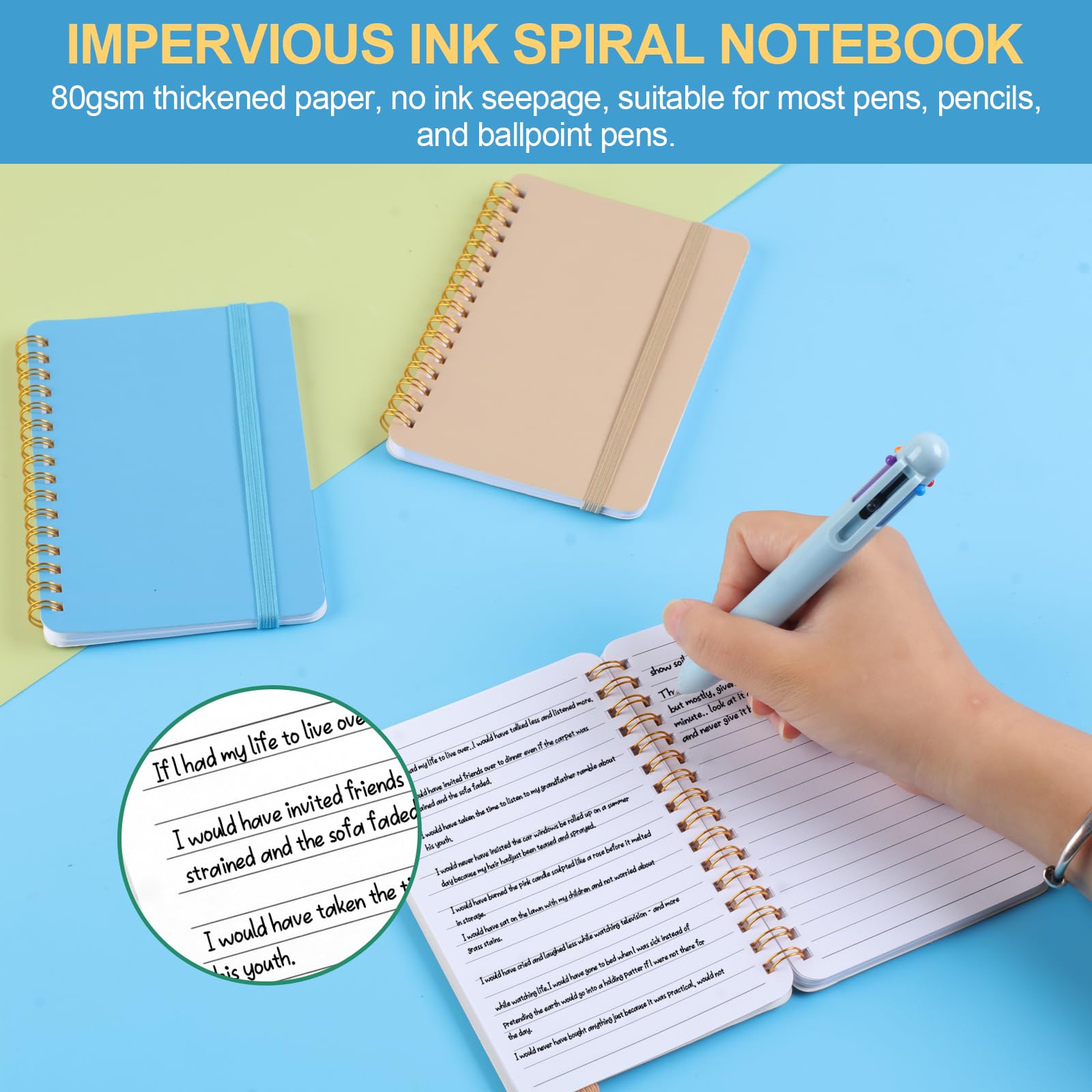 Azureal Lot De 6 Petits Carnets à Spirales De 10,2 X 15,2 Cm