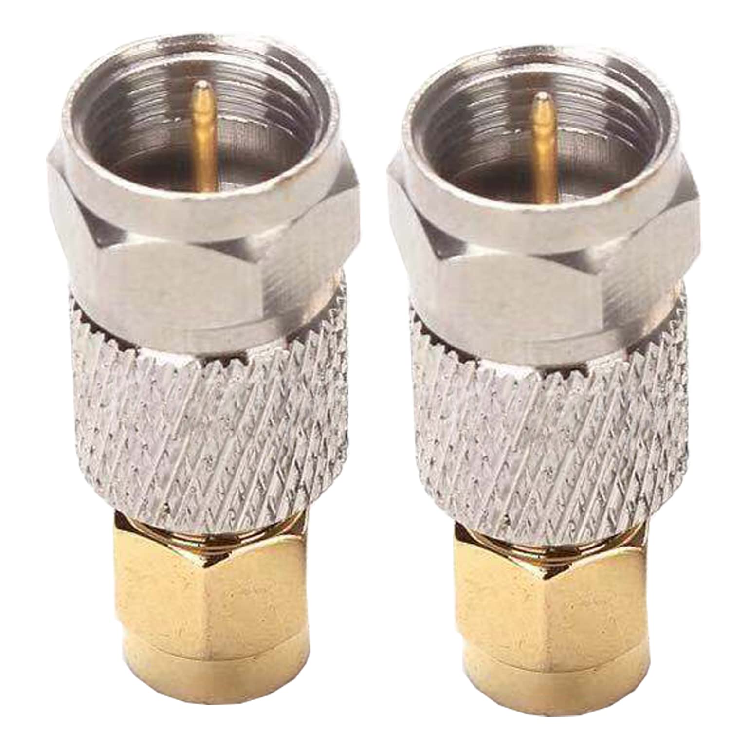 Fohevers 2 Pcs SMA Male to F Type Male Connector RG6 Satellite Adapter for Satellite TV LNB Ham Radio, Cell Phone Booster - Image 2
