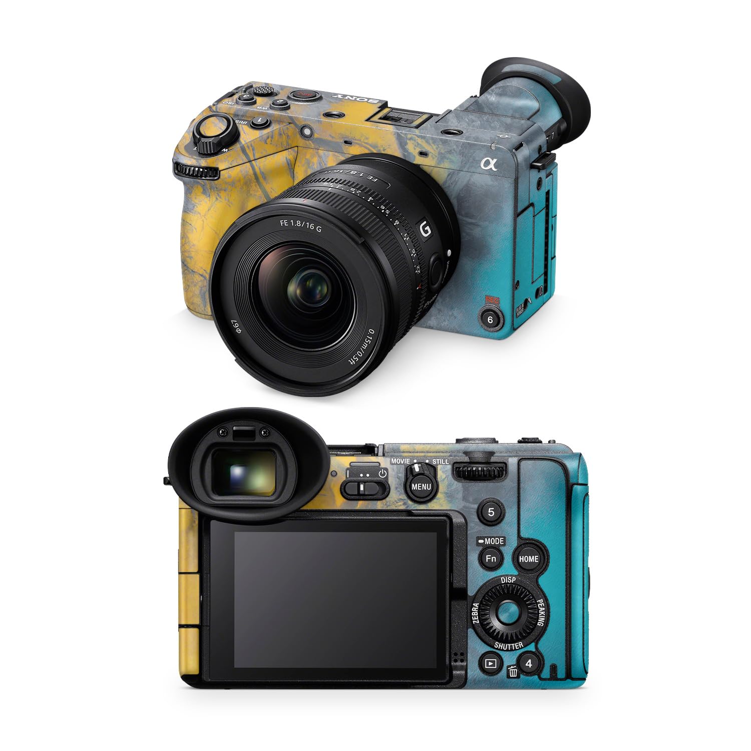 Camera Skin Compatible with Sony FX2 Digital Camera (2025) - Yellow Spill - Premium 3M Vinyl Protective Wrap Decal Cover - Easy to Apply | Crafted in the USA by MightySkins