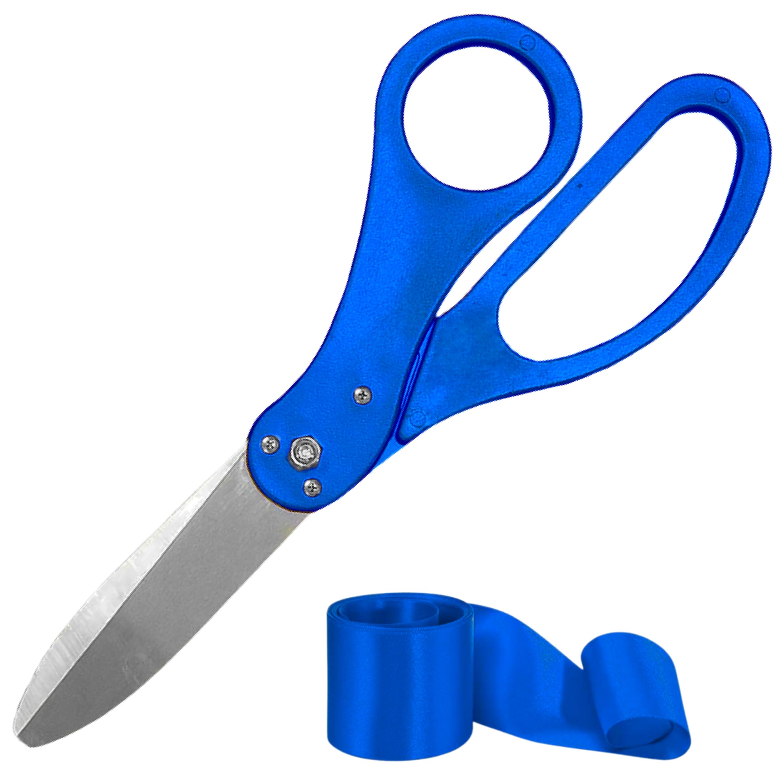 Blue Ribbon Cutting Ceremony Kit — 20 Inch Giant Scissors Prop Blue Large Shears for Cutting Grand Opening Ribbon and Shears for Ceremonies & Special