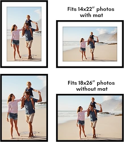 Vista 560 de Americanflat Portarretratos de 8 x 12 pulgadas con plexiglás pulido, juego de 2 portarretratos de 6 x 8 pulgadas con paspartú o para fotos de 8 x 12