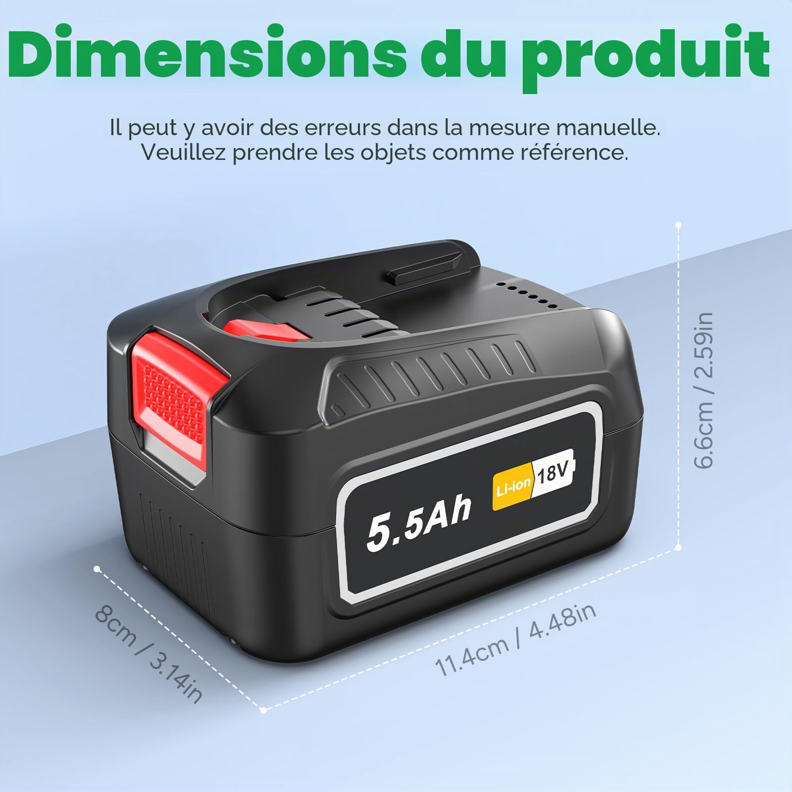 2 pièces 18 V 5500 mAh Batterie lithium-ion PBA compatible avec les outils électriques Bosch, PBA1860 Batterie de rechange Compatible avec les outils Bosch pour la maison et le jardin 18 V PBA