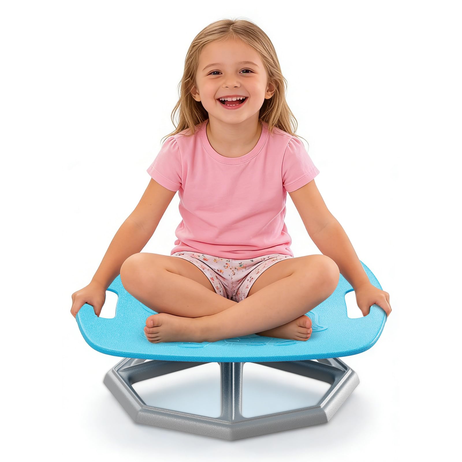 JoyCushy Sensory Spinning Chair for Autism, Kids Spinning Chair 360° Silent Rotation, Sturdy Balance Swivel Sit and Spin Toys for Training Balance & Coordination, Blue (Blue-Armests) — image 1
