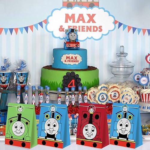 Miniatura 3 de WQT 24 bolsas de dulces – Tren para fiestas y suministros de fiesta de cumpleaños – Bolsas de golosinas