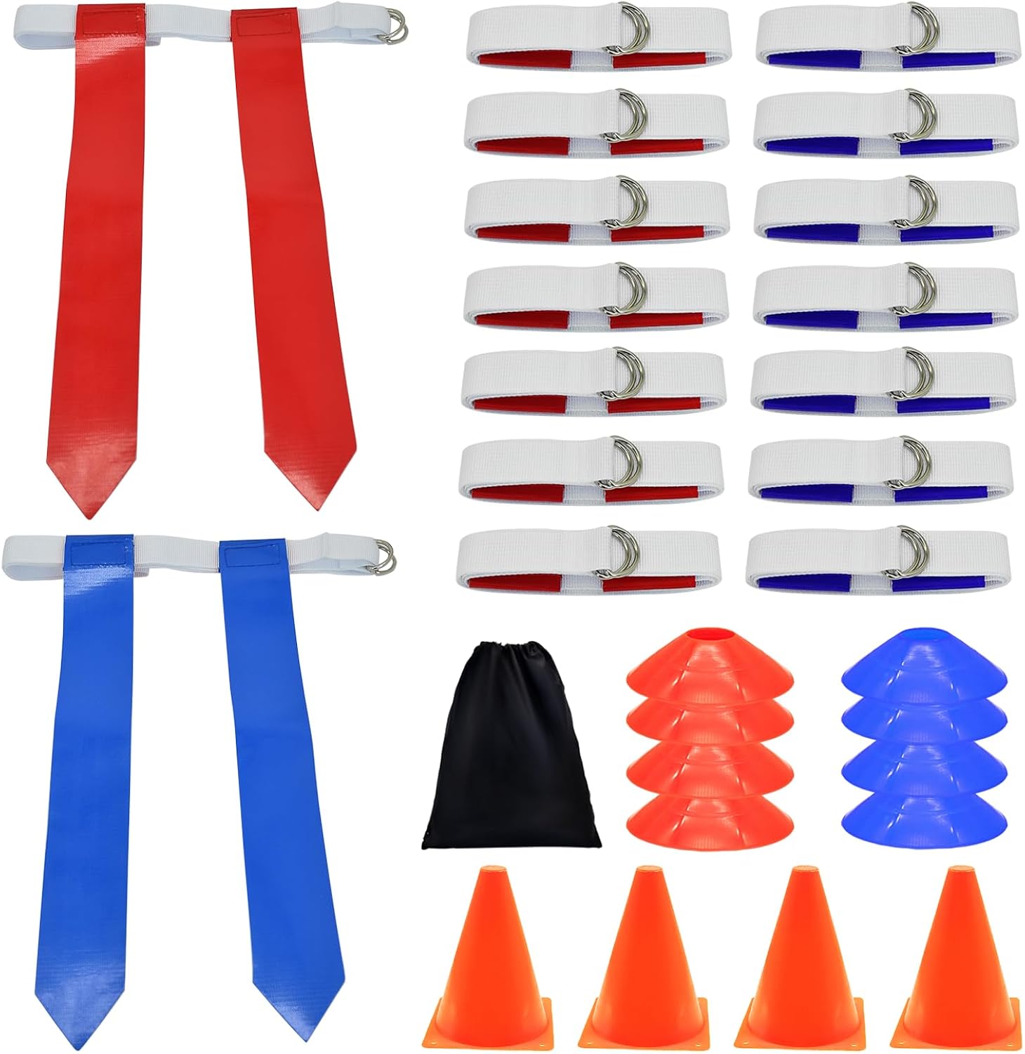 Flag Football Set, 14 Player Football Flags and Belts Set