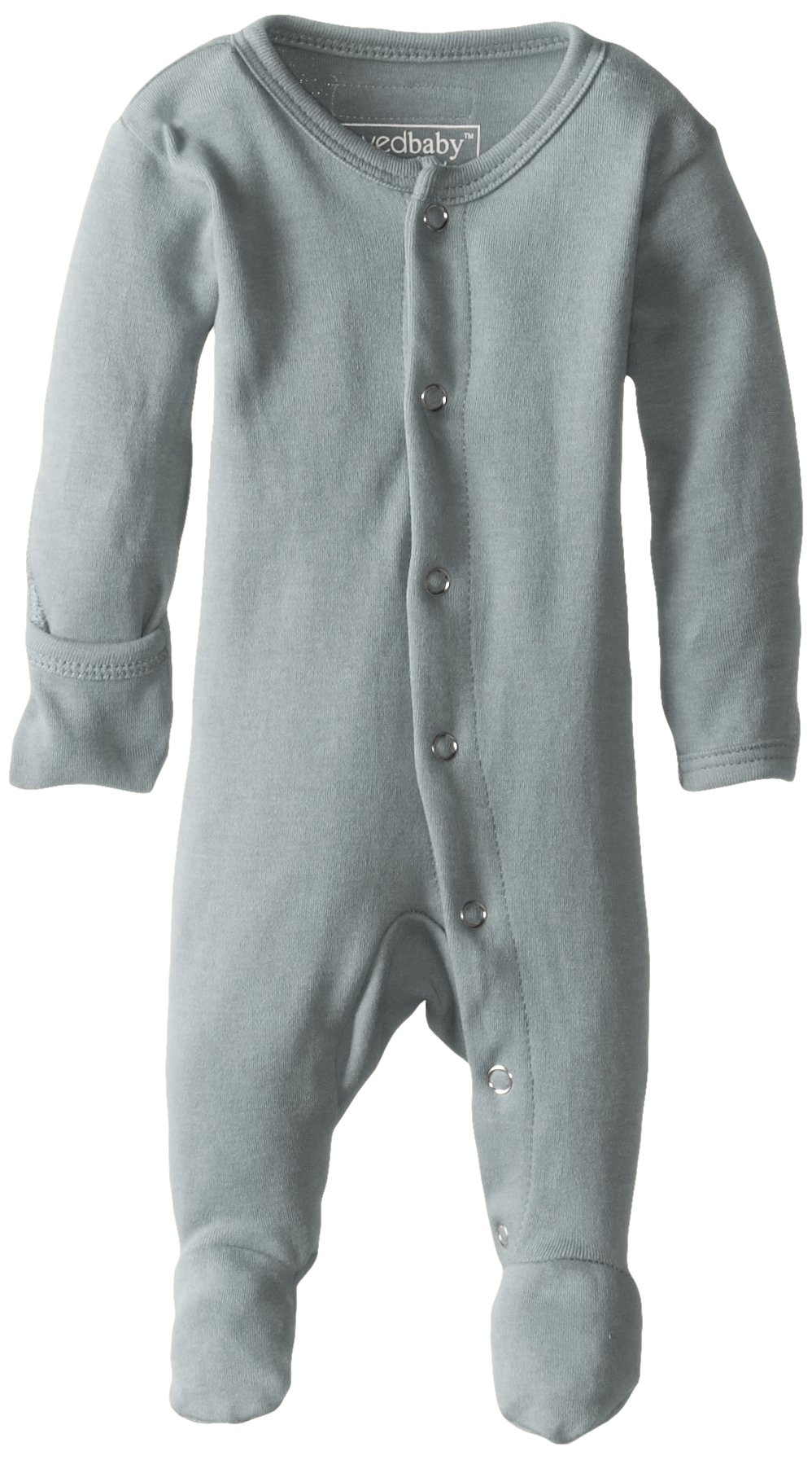 L'ovedbaby Unisex-Baby Organic Cotton Footed Overall, Seafoam, Preemie/Newborn (4-7 lbs)