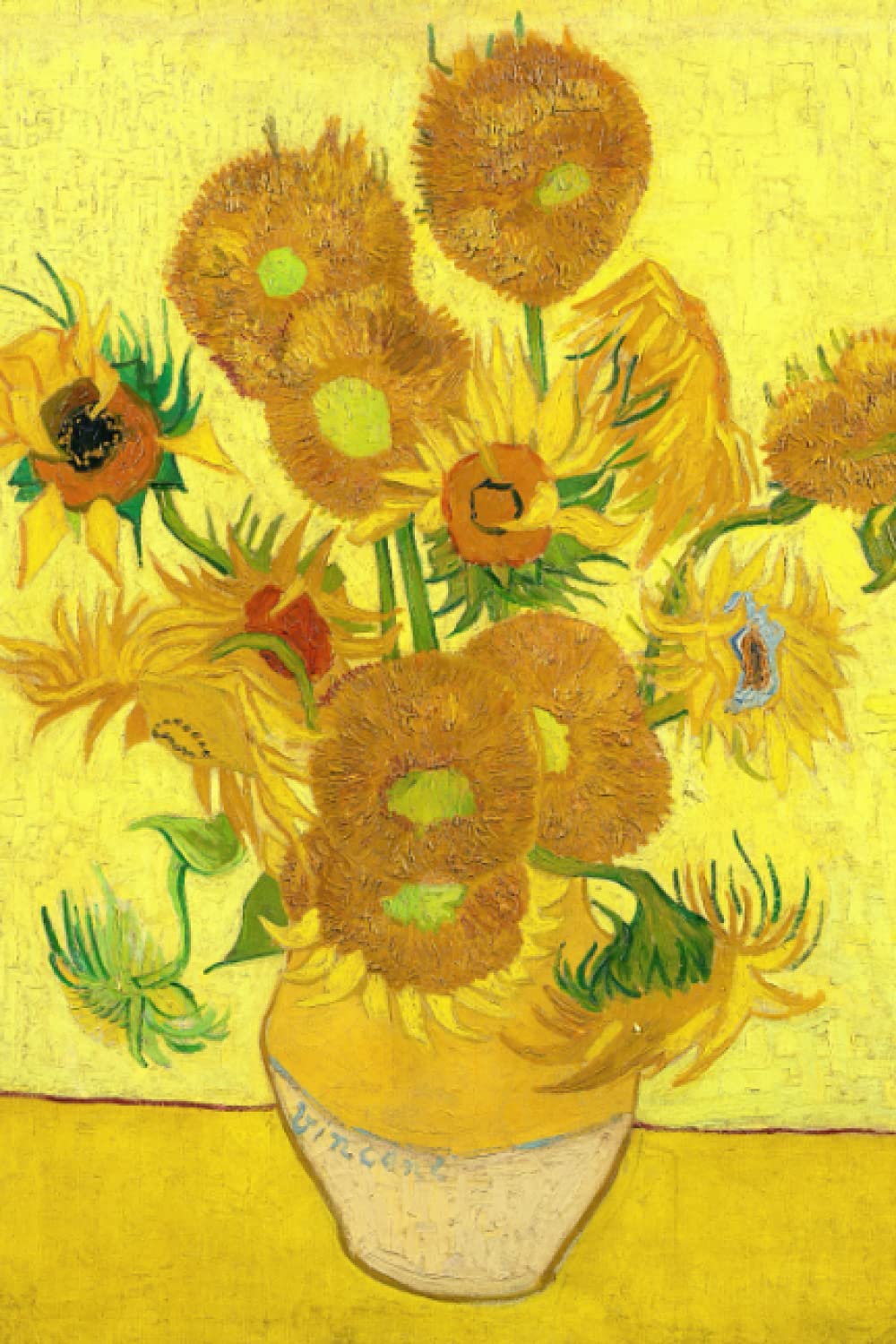 Vase With Fifteen Sunflowers Van Gogh Notebook: Vincent Van Gogh Lined Journal