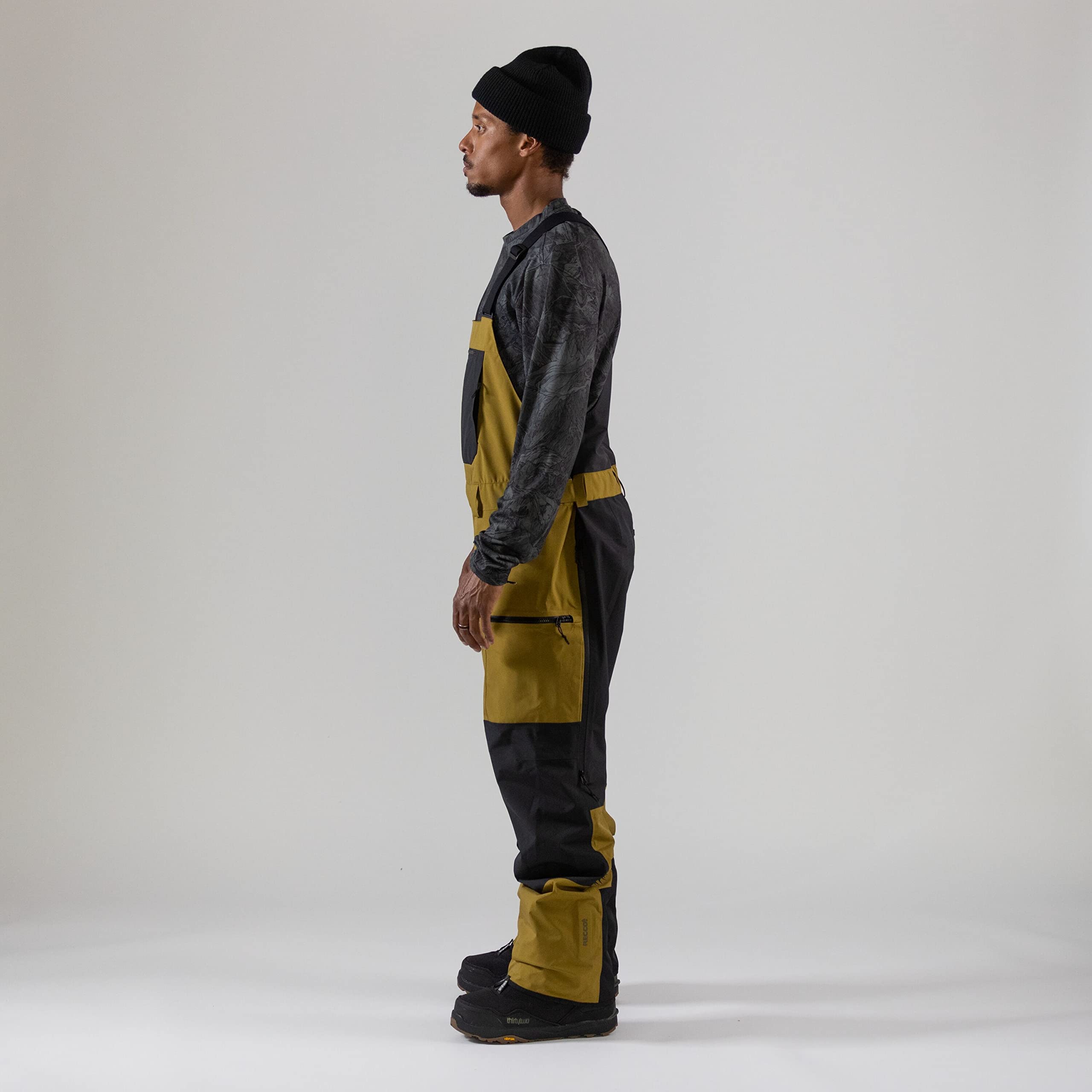 JONES Snowboards Men's Mountain Surf Bib, Sierra Tan, Small