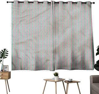 Brandosn 2 Panel Darkening Curtains Grommet Curtain Darkening Blackout Geometric,Blue Pink Stripes Darkening/Blackout W72 x L72 - coolthings.us