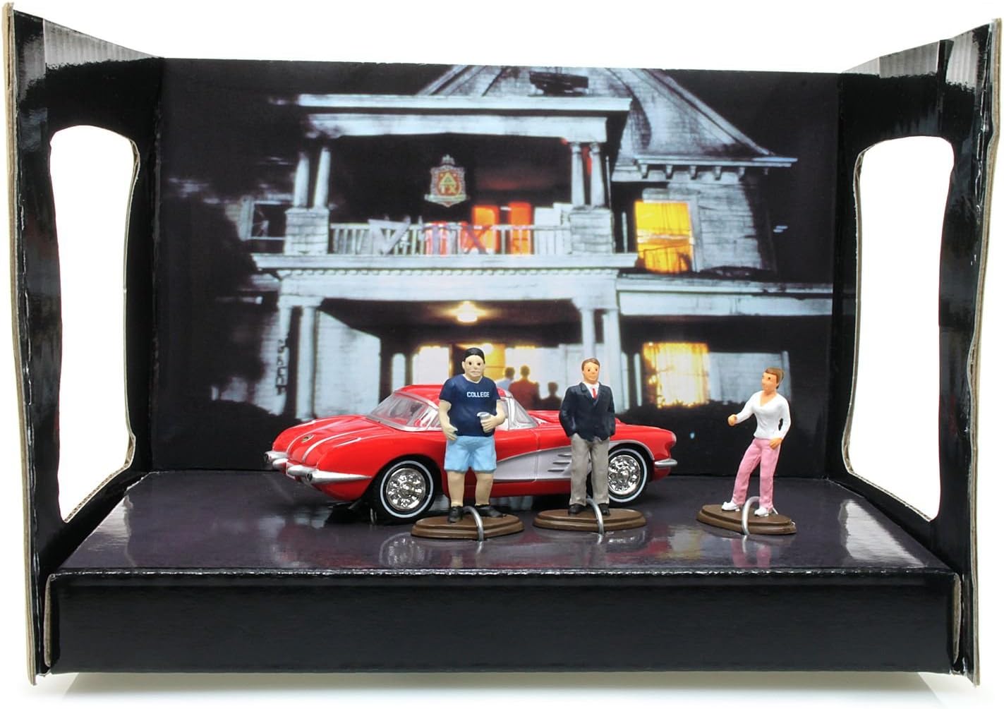 1:64th Animal House Diorama '59 Chevrolet Corvette & 3 Mini Figures 2010 Greenlight Collectibles Series 4 Diorama