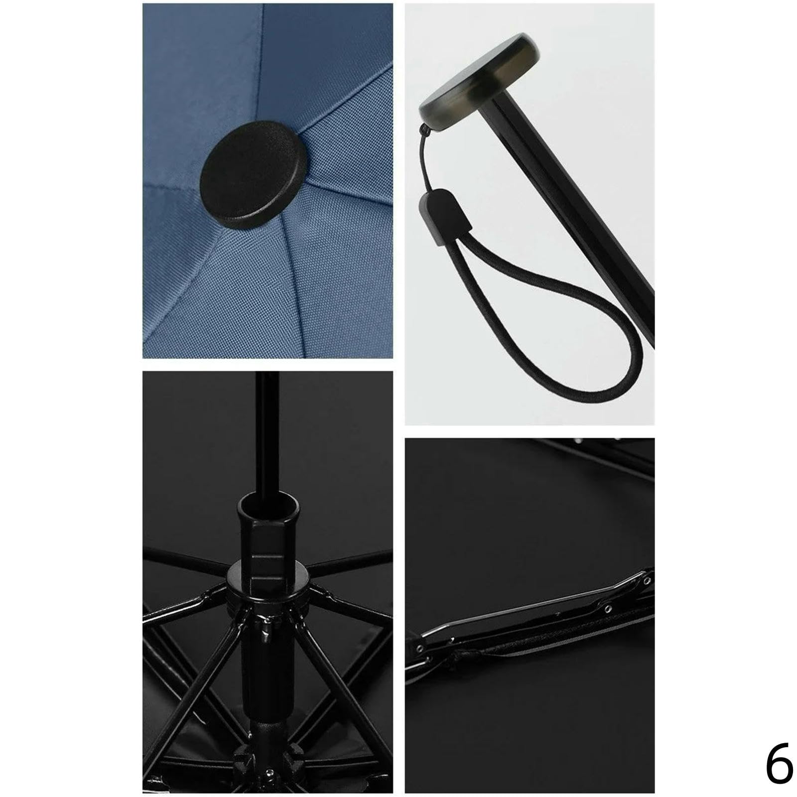 Ombrello da Viaggio Pieghevole Anti UV Rain Portatile Pistarpo -anticontro di Sole Femminile E Maschile-nero-6k