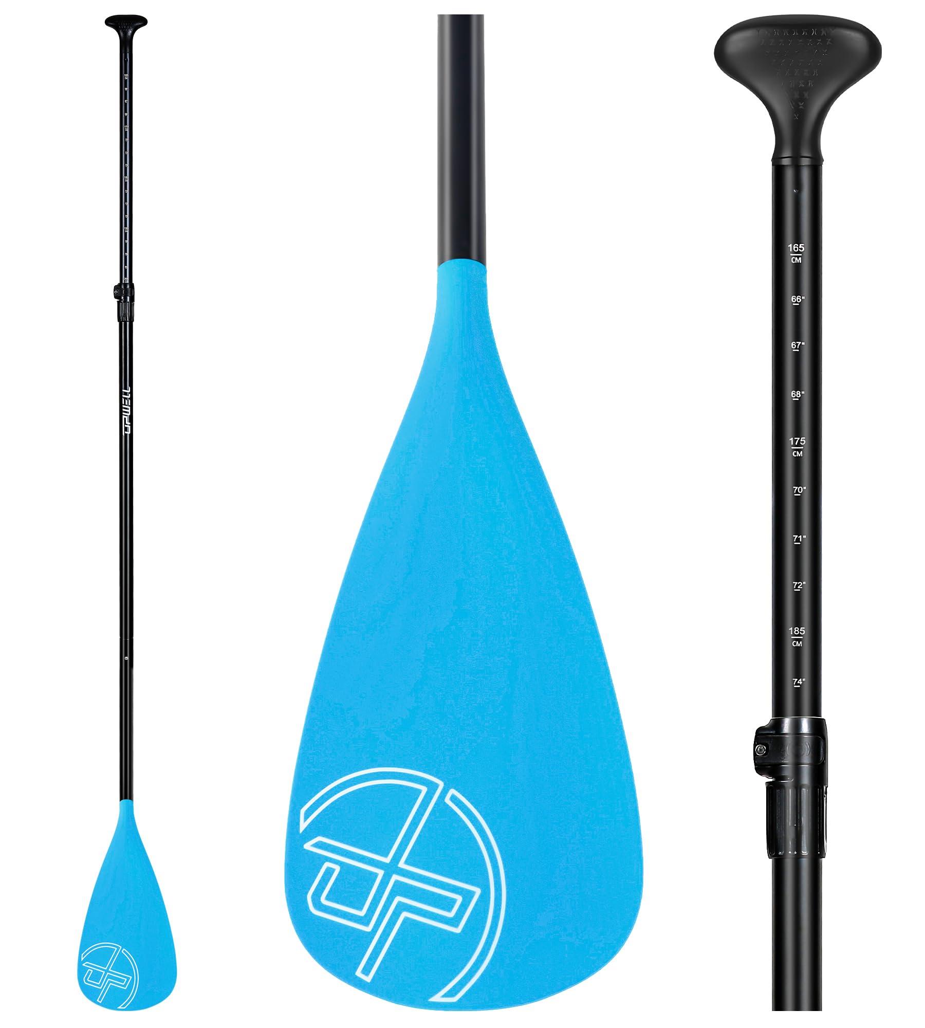 UPWELL SUP Paddle Adjustable Stand Up Paddle for Paddleboard, 3 Piece Aluminum Alloy Shaft with Reinforced Fiberglass Blade