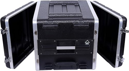 Miniatura 42 de Crossrock Estuche apilable para rack de 6U, profundidad estándar de 19.25 pulgadas, construcción de carcasa rígida de polietileno con hardware