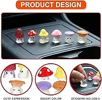 Vista 3 de 12 Pcs Luminous Mushroom Car Dashboard Decorations Mini Cute Rear View Mirror Ornament Fun Car Interior Dashboard Accessories Computer Monitor
