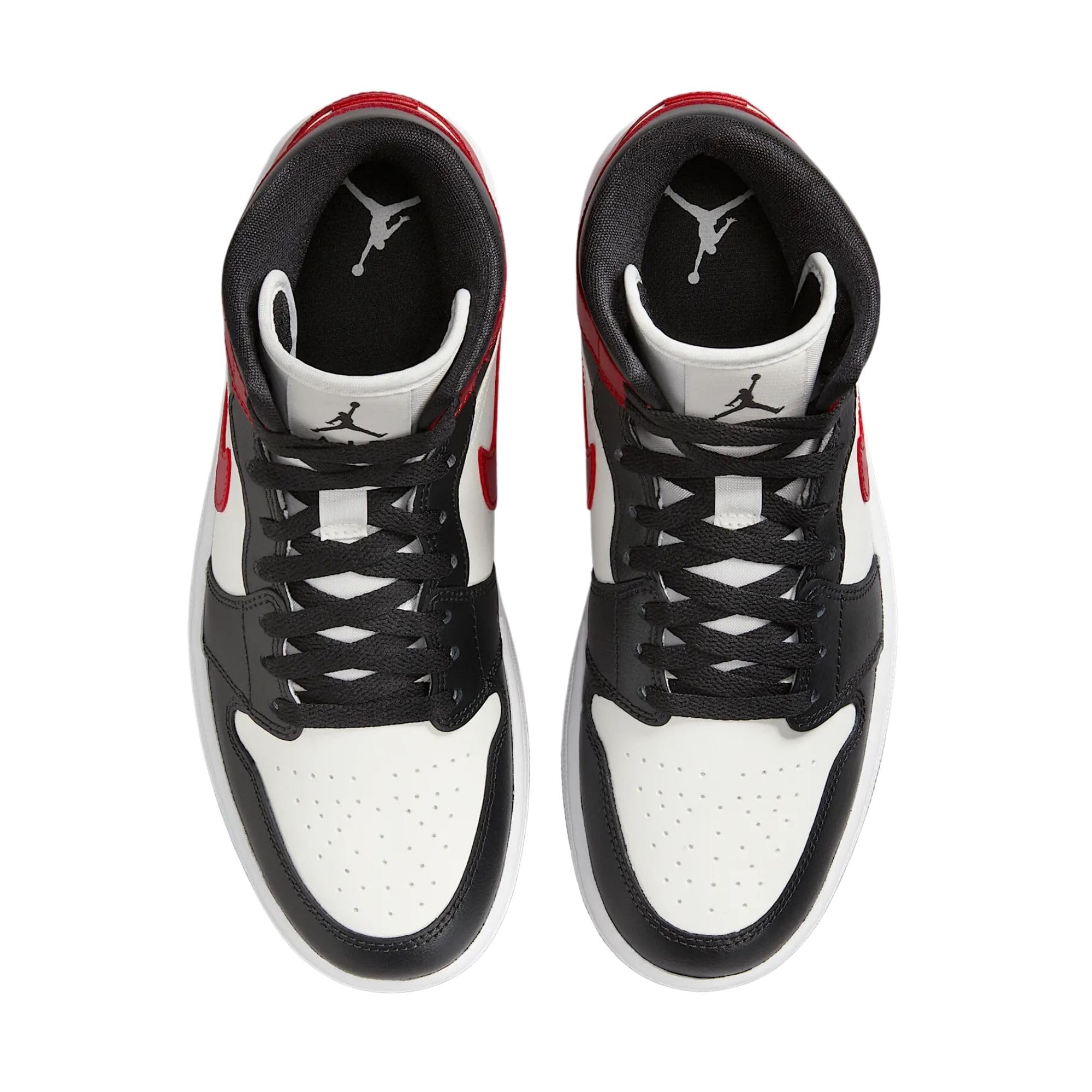 Nike Sneaker Basse da Donna Air Jordan 1, Nero/Rosso Sirena-Bianco, 8.5