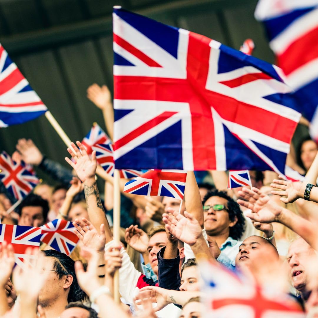 Runesol 12 Pack Hand Held Union Jack Flags, 14cm x 21cm, Mini Flags on Sticks, Perfect for Sports Events & Celebrations - Image 3