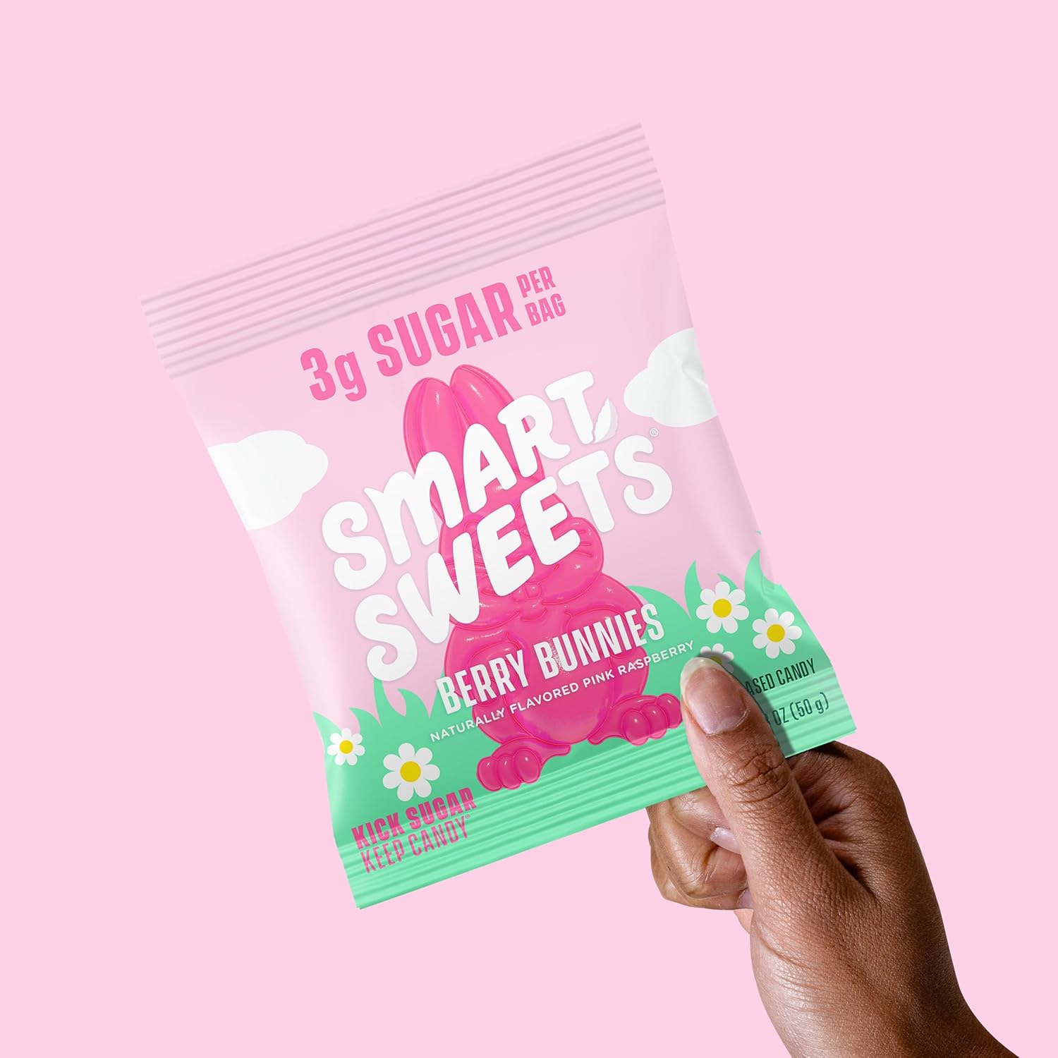 SmartSweets Berry Bunnies Easter Candy, 1.8oz (Pack of 14),Gummy Candy with Low Sugar, Low Calorie, No Artificial Sweeteners, Plant-Based, Gluten-Free, Healthy Snack for Kids & Adults