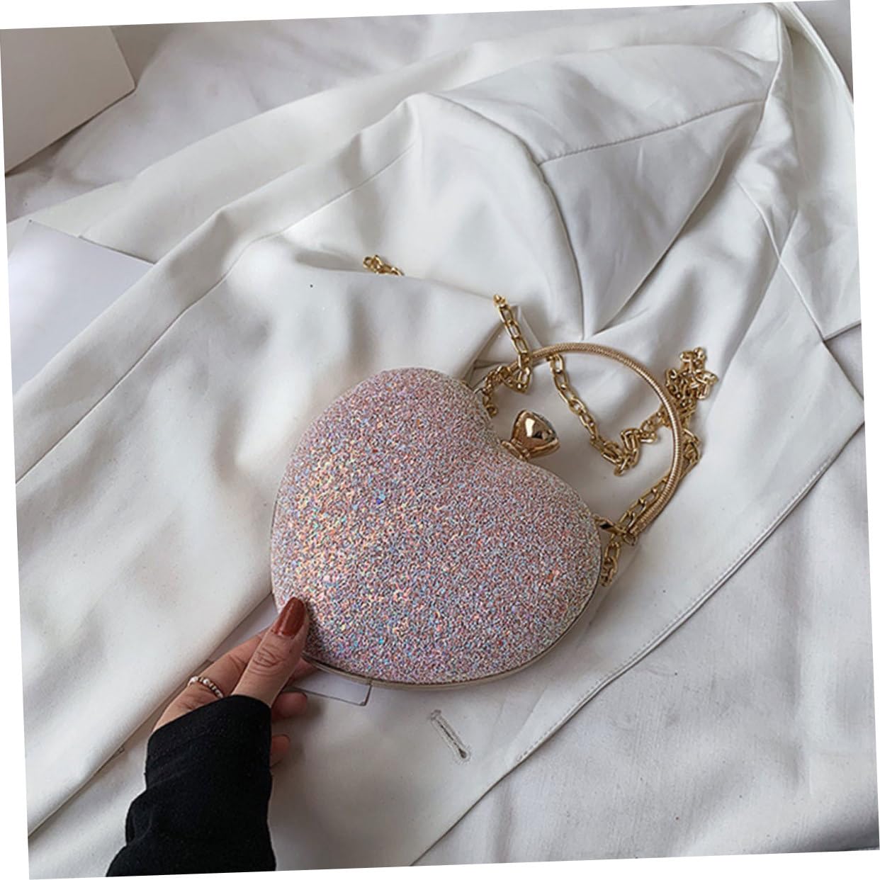 Healvian Bolso Forma De Adorable Lentejuelas Bolso De Mano Para Cenas y Fiestas Para Niñas Forma De Para Eventos