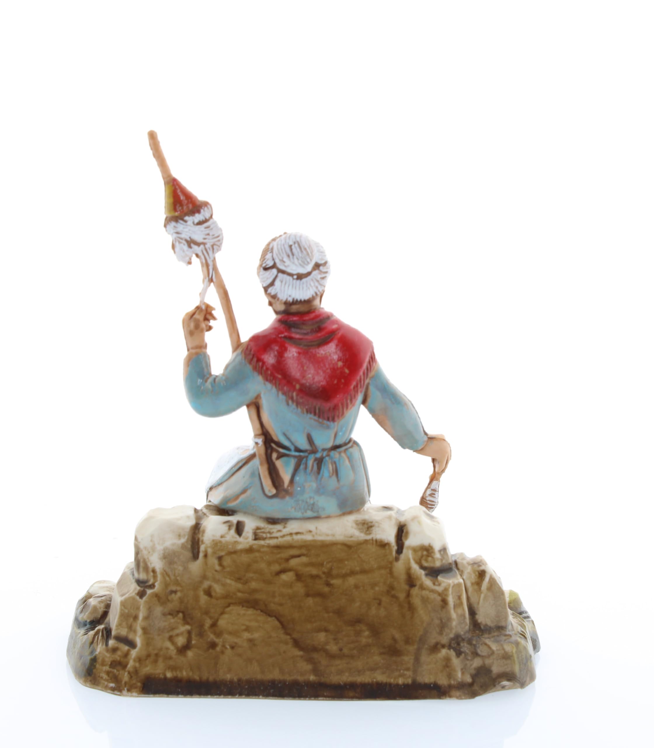 Figurine Crèche Fileuse 10 Cm – Échelle 1:20, Peinte à La Main, Indestructible, Par Moranduzzo (sculpteur Landi)