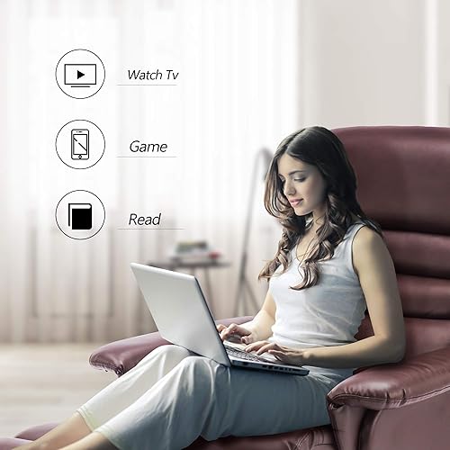 Miniatura 24 de MCombo Silla reclinable con otomana, silla reclinable con masaje, silla giratoria 360 de piel sintética, 7902 (gris oscuro) Gris