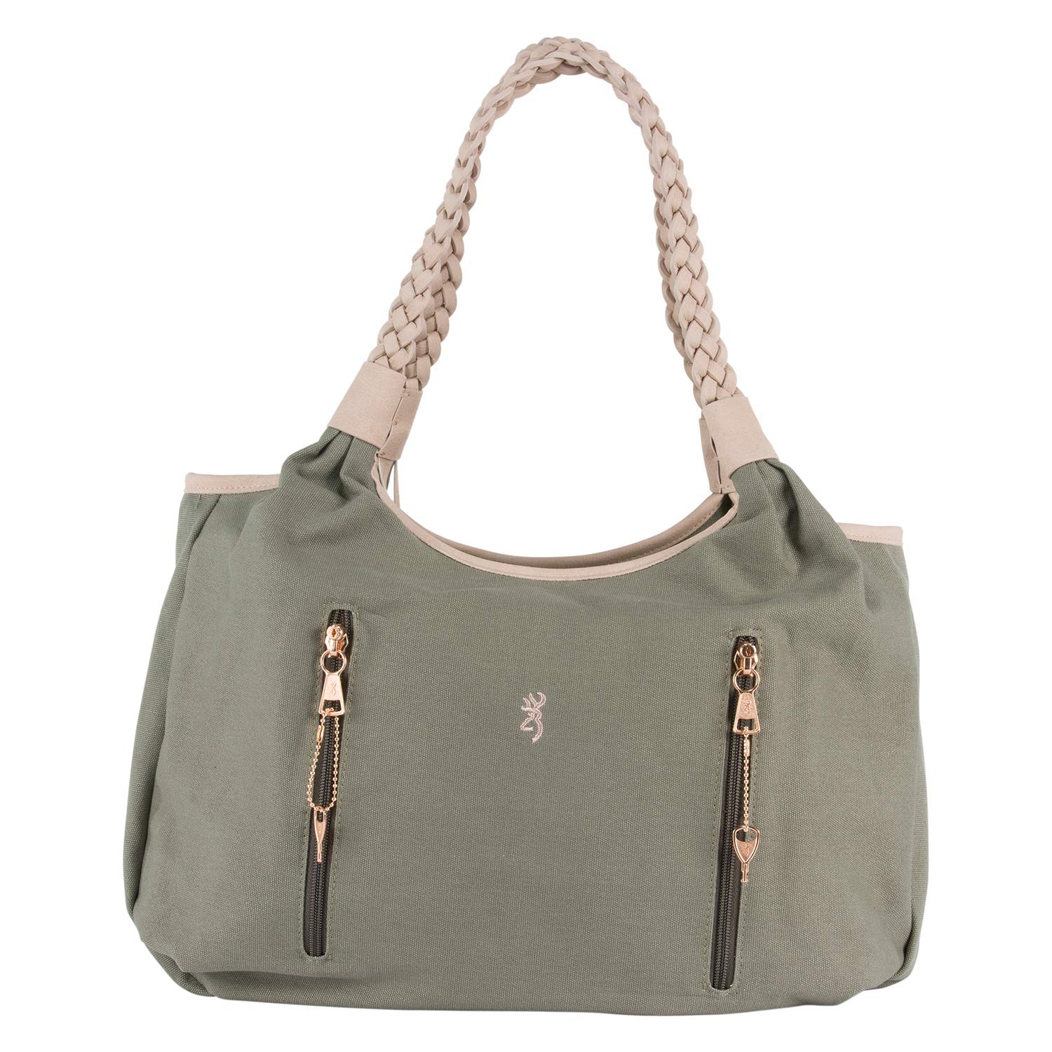Browning Women's Concealed Carry Purse, Premium Holstered Handbag with Safety Locking Option, Dixie (Olive/Tan), One Size