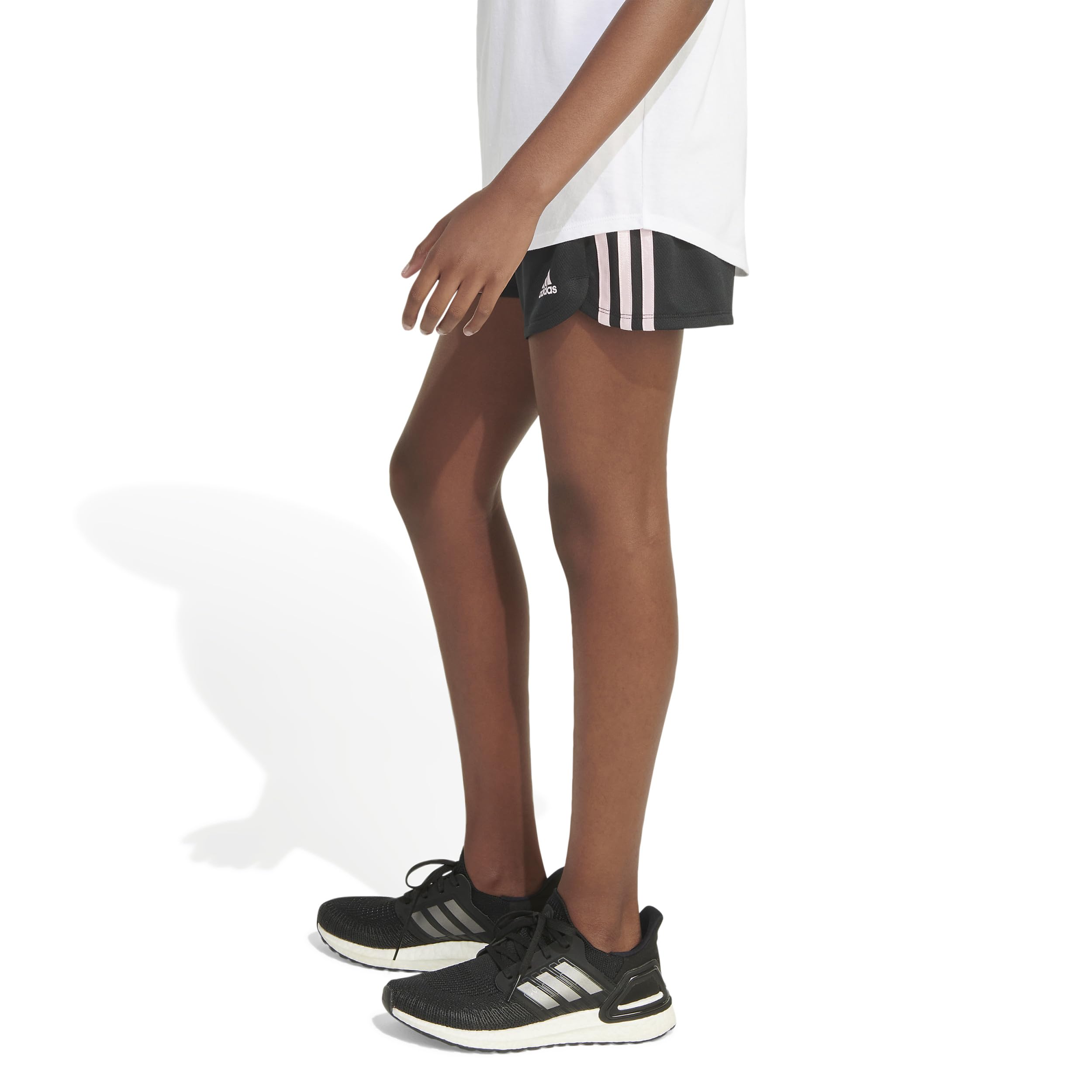 adidas Pantalones cortos deportivos para niña, Gradiente negro/rosa, X-Large
