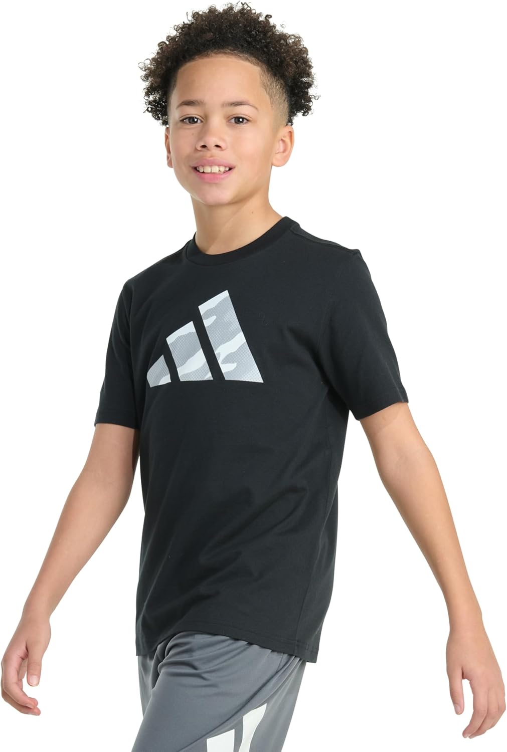Adidas Boys Short Sleeve Halftone Camo Logo Tee - Image 3