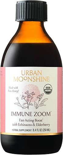 Urban Moonshine Immune Zoom Suplemento de primeros auxilios a base de hierbas con equinácea y saúco Primera respuesta de acción rápida 8.4 onzas