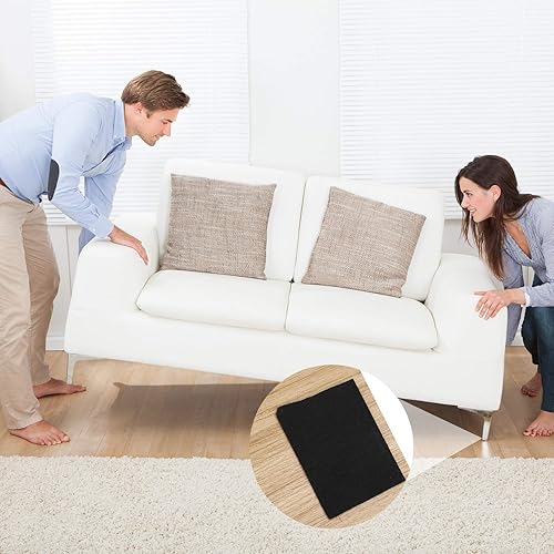 Miniatura 4 de Paquete de 2 tiras de fieltro de 1.96 pulgadas x 20 pies con respaldo adhesivo, cintas de fieltro negras, almohadillas autoadhesivas para muebles,