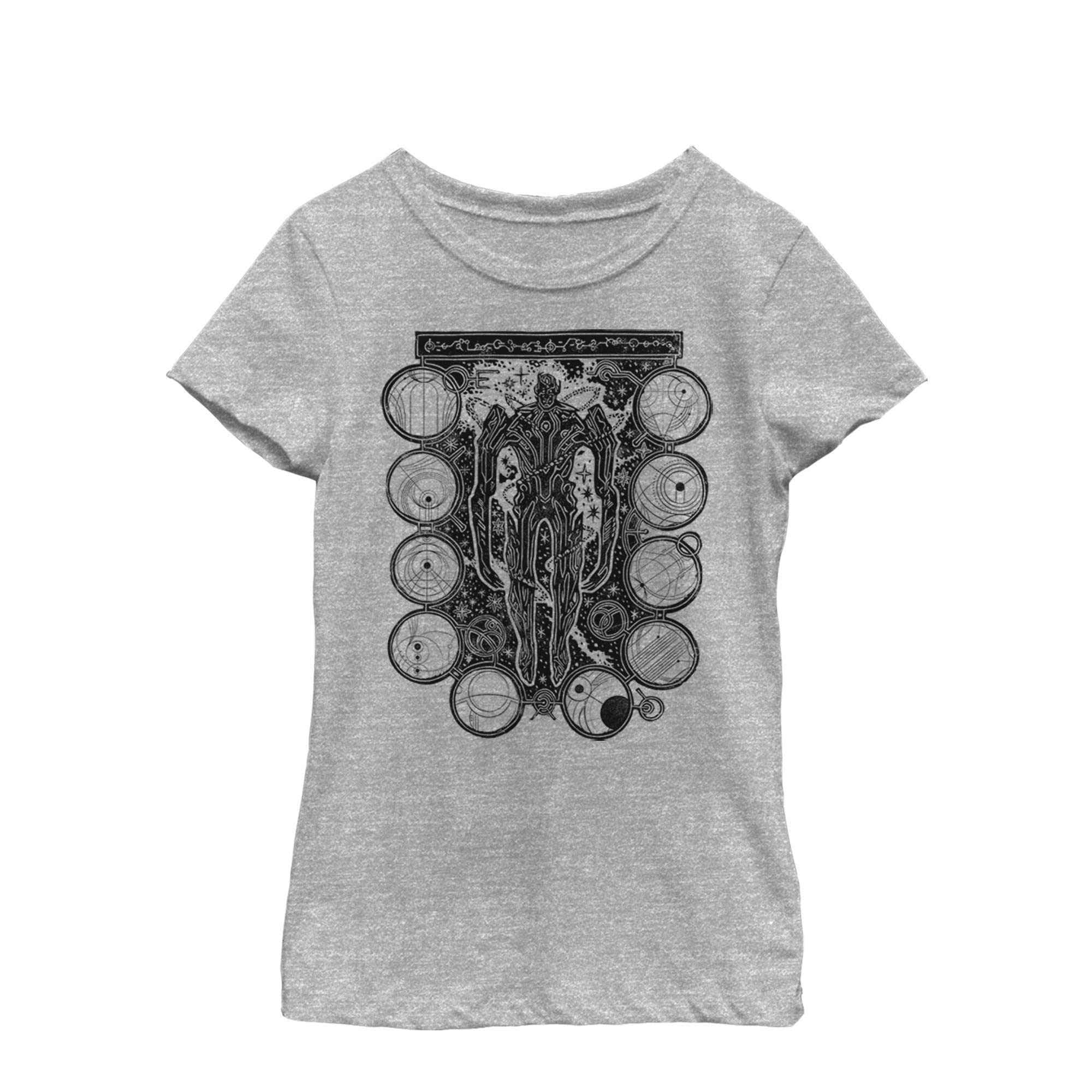 T-shirt Eternals Marvel fille en coton gris chiné à motif style tampon
