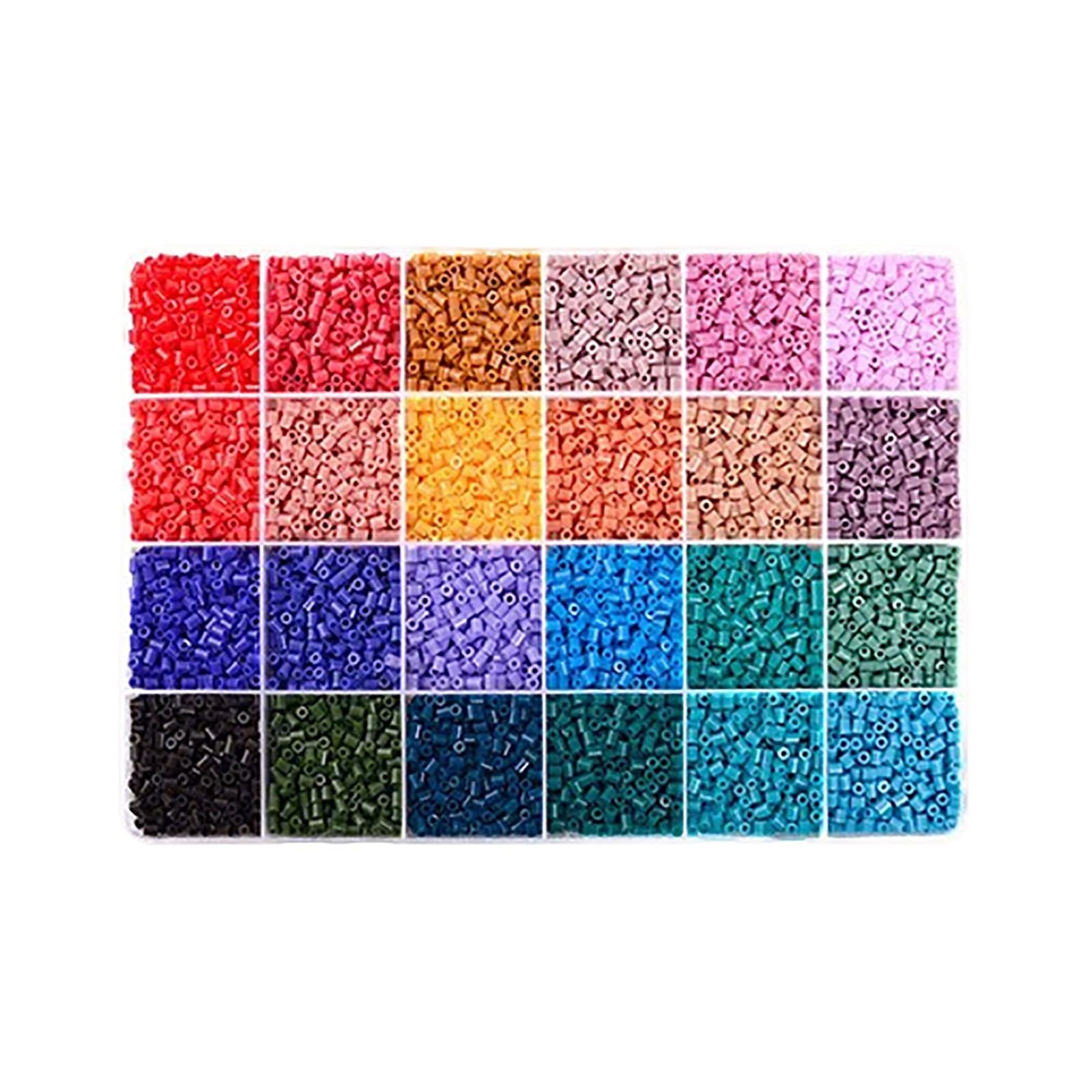 12000 Fuse Beads 2.6mm 24 Multicolour Iron Pixel Art Beads Craft Kit Kids DIY Activity Birthday Christmas Gift Set (Black, 19 * 13 * 2)