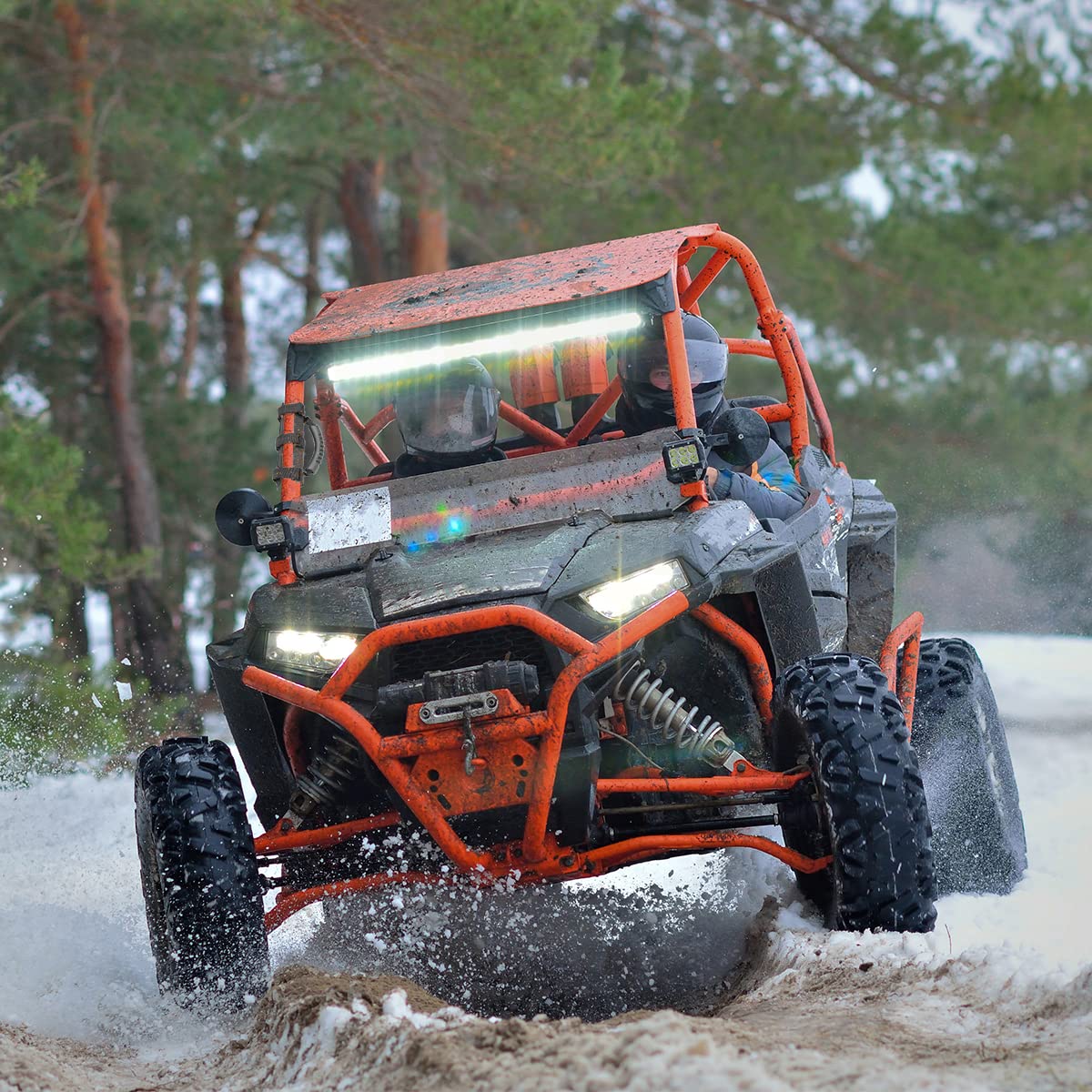 Paquete de 2 asas de agarre UTV, mango de agarre antideslizante, apto para barra de rollo de 2 a 3 pulgadas, compatible con Polaris RZR Ranger Can Am X3 Kawasaki Pioneer Talon Wildcat