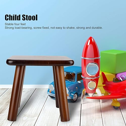 Miniatura 4 de Taburete multiusos POCREATION para niños, taburetes de madera para el hogar, banco pequeño, asiento de pino infantil, taburete para muebles de