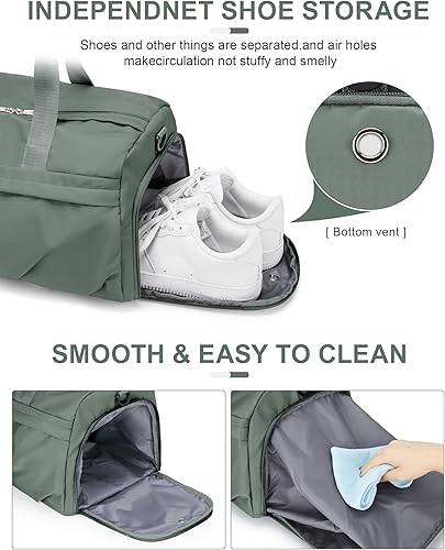 Miniatura 6 de Bolsa de gimnasio para mujeres y hombres con compartimento para zapatos, bolsa de lona deportiva, impermeable, para viajes, fin de semana, para