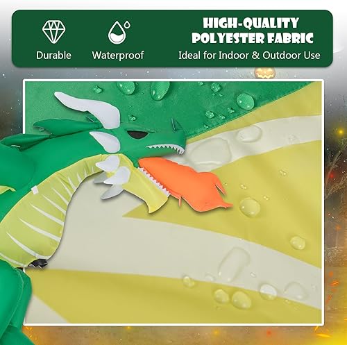 Vista 15 de Tangkula Fantasma inflable de Halloween de 3.6 pies que estalló de la ventana, fantasma espeluznante de ventana colgante con luces LED, decoración