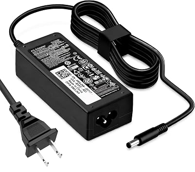 Dell AC Adapter 65W, 19.5V 3.34A Power Supply AC Adapter for Laptops, Dell Inspiron Vostro Latitude Computer Charger