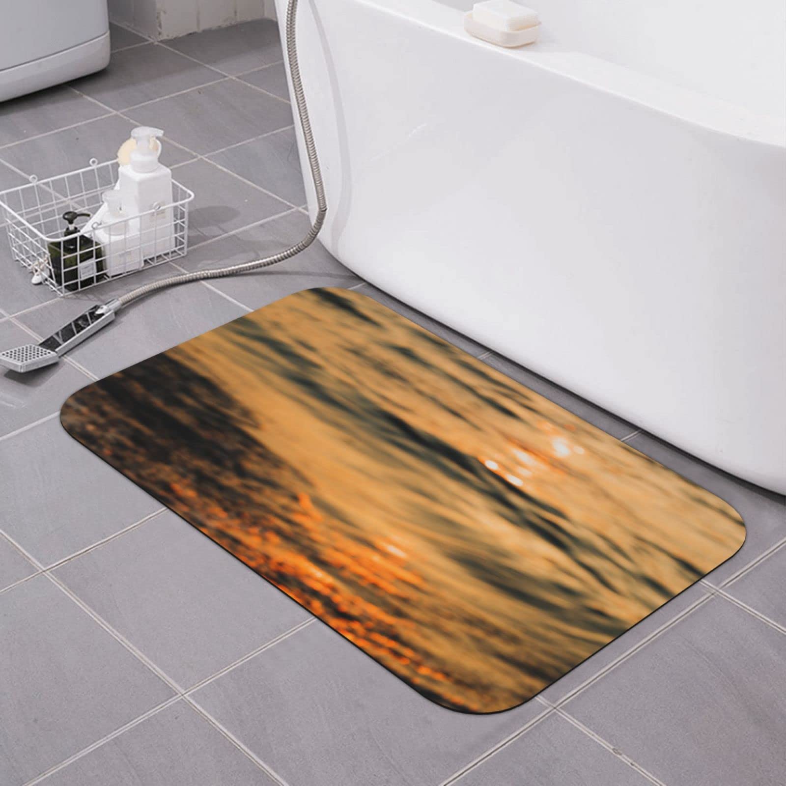 Tapis de bain super absorbant et antidérapant avec motif vagues 40x60 cm
