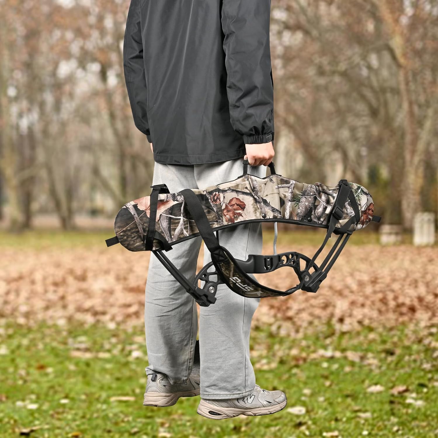 Archery Compound Bow Sling String Bow Carrier Compound Bow Cams Sling Case Carrying Shoulder Strap Holder for Outdoor Hunting
