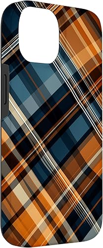 Miniatura 6 de Funda para iPhone 1212 Pro Navy Black and Orange Plaid Halloween Otoño Calabazas