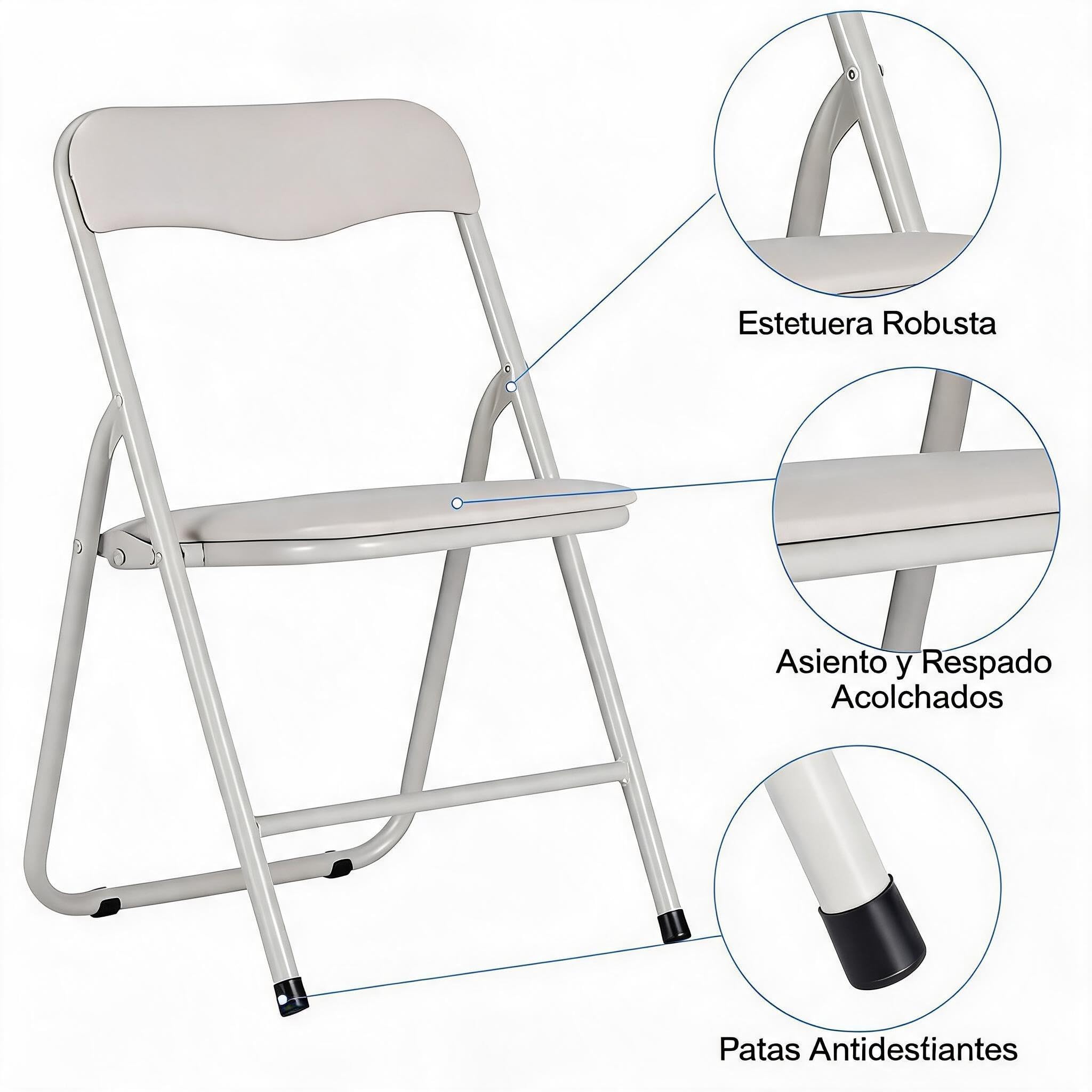 IDEALHOUSE Mesa y Silla Plegable para Niños, Bordes Redondeados Seguridad, Mesa Infantil con Sillas con Cojines y Respaldos Suaves y Marco de Acero Resistente, para Juegos, Aprender y Comedor, Beige