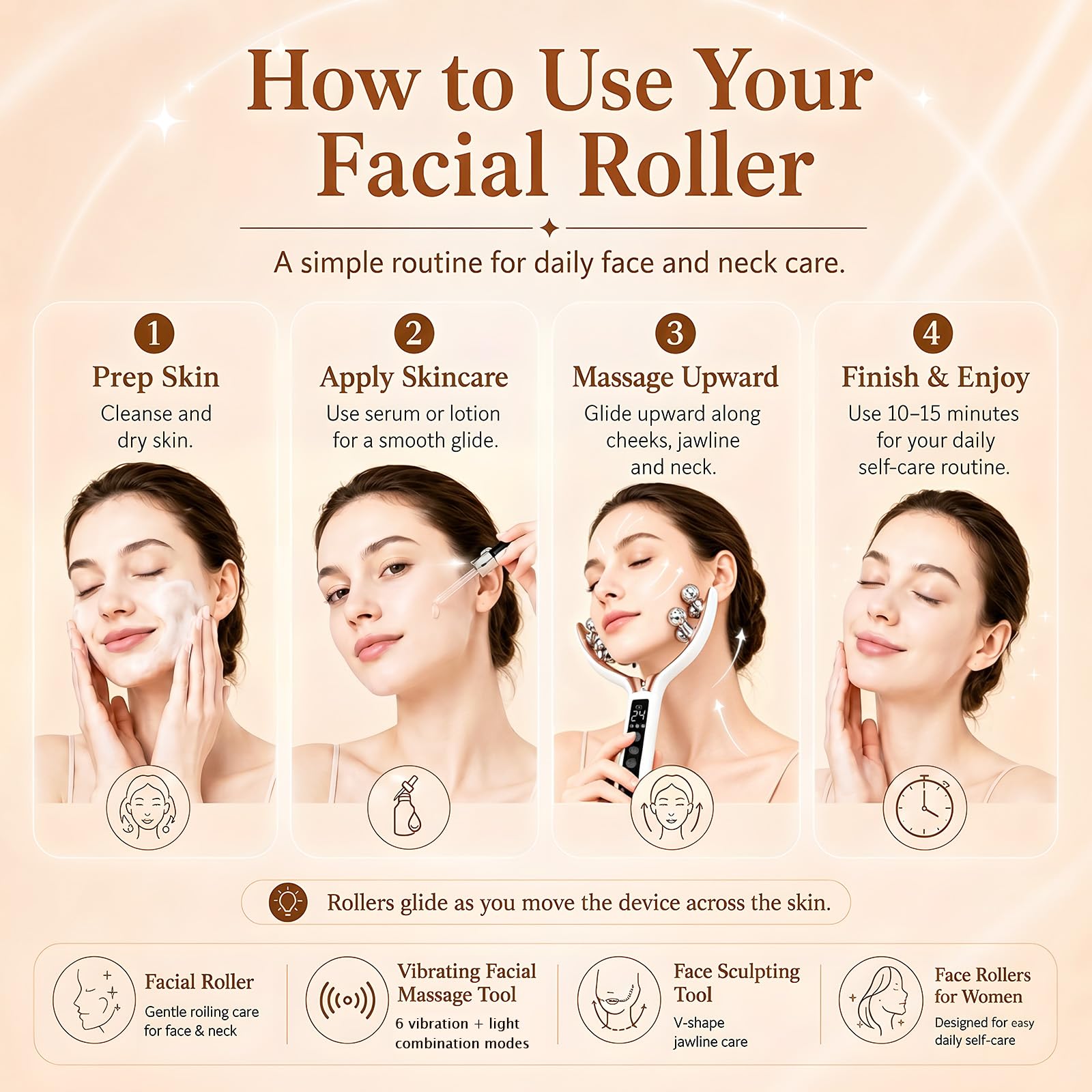 Gesichtsmassagegerät – Radiofrequenz Gesichtspflegegerät-3 Farben LED Licht & 9 Klassen EMS,3 Modus V Shape Face Gerät, für Doppelkinn entferner Hautstraffung & Verbesserung des Hautbilds